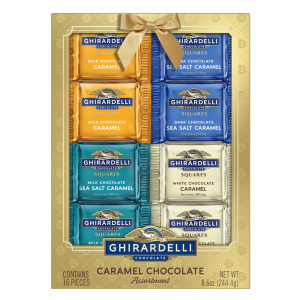 Assorted Caramel Chocolate Gold Gift Box 16 SQUARES